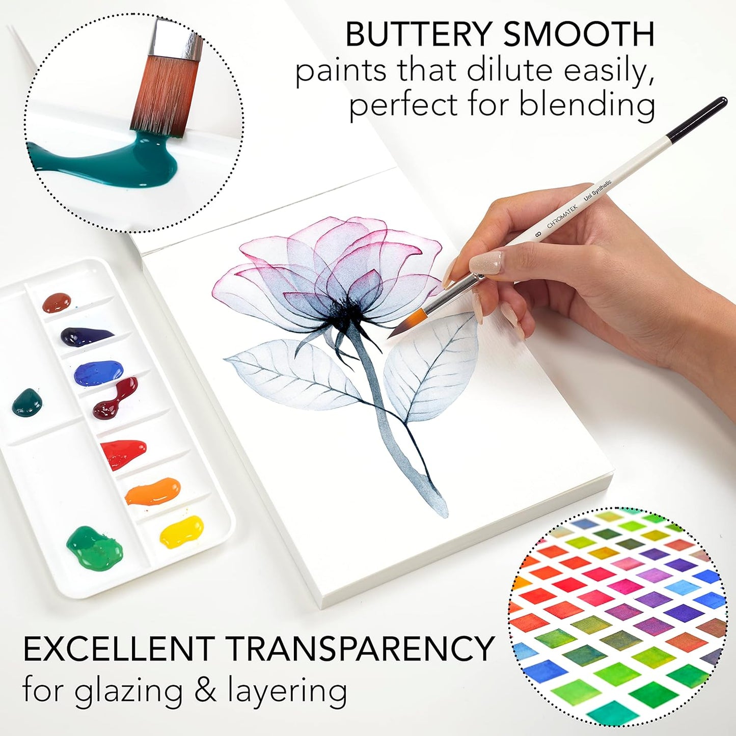 WATERCOLOR PAINT 28 PIECES SET: 26 X 12ML TUBES, 2 PAINTING BRUSHES