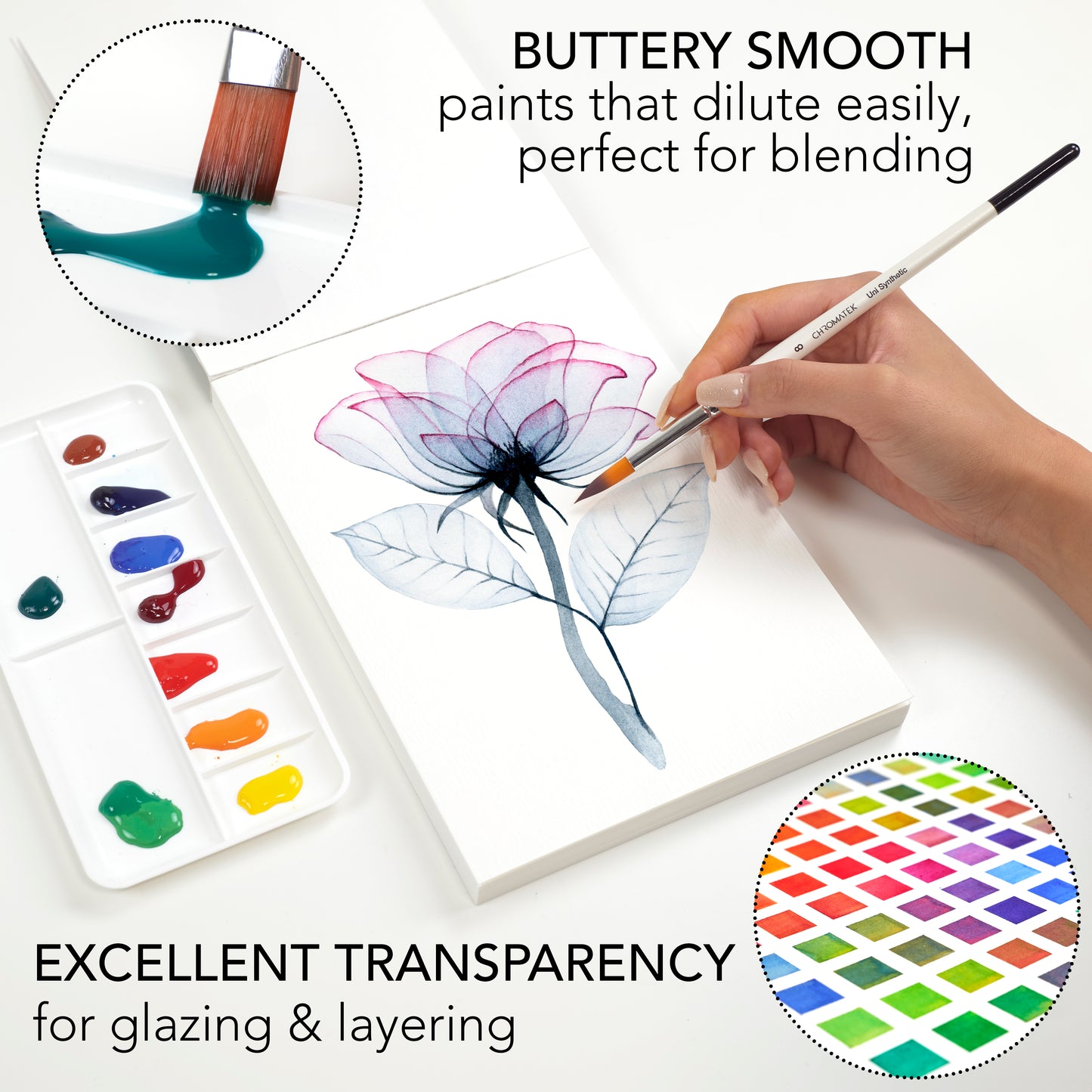 WATERCOLOR SET: 26 X 12ML TUBES, BRUSHES, PALETTE, TUTORIAL PAD AND VIDEO SERIES