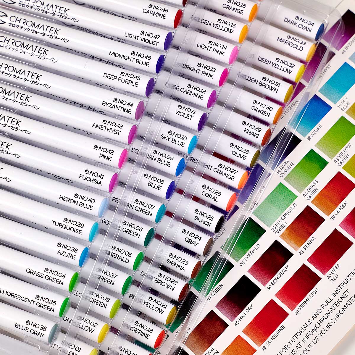 54 WATERCOLOR REAL BRUSH PEN SET + TUTORIAL PAD