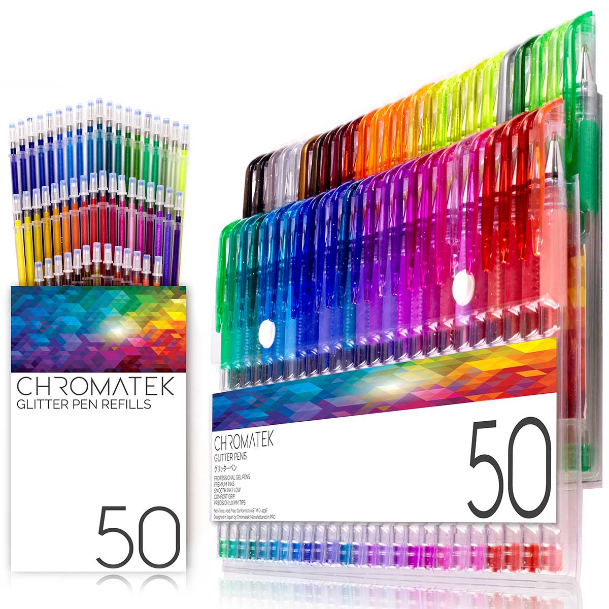 Swatching the 30 Chromatek Glitter Gel Pens